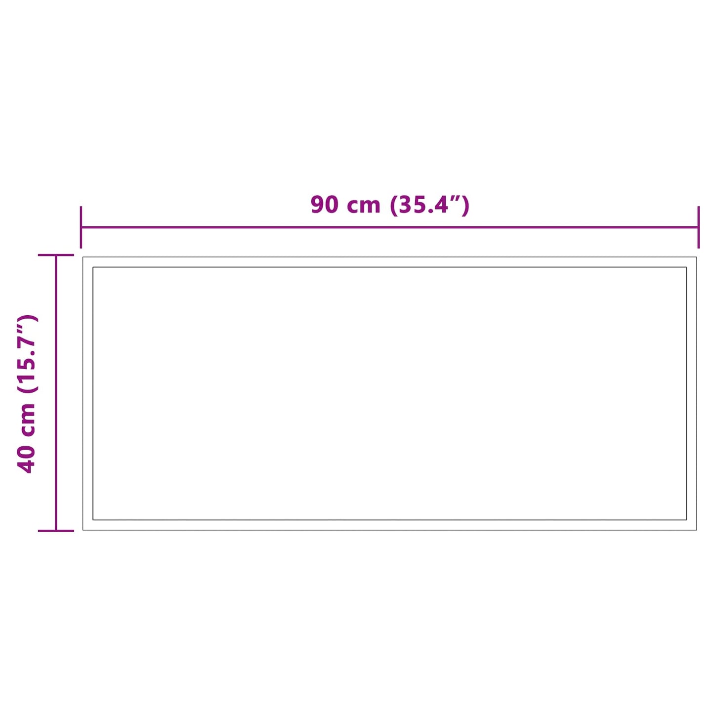 LED vonios veidrodis Skaidrus 90 x 40 cm grūdintas stiklas