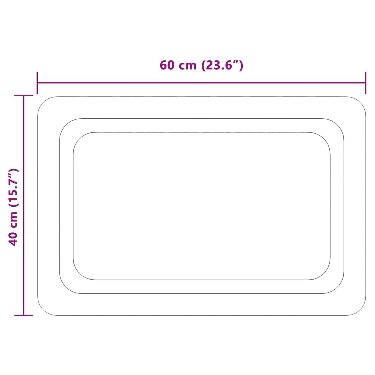 LED vonios veidrodis Skaidrus 60 x 40 cm grūdintas stiklas