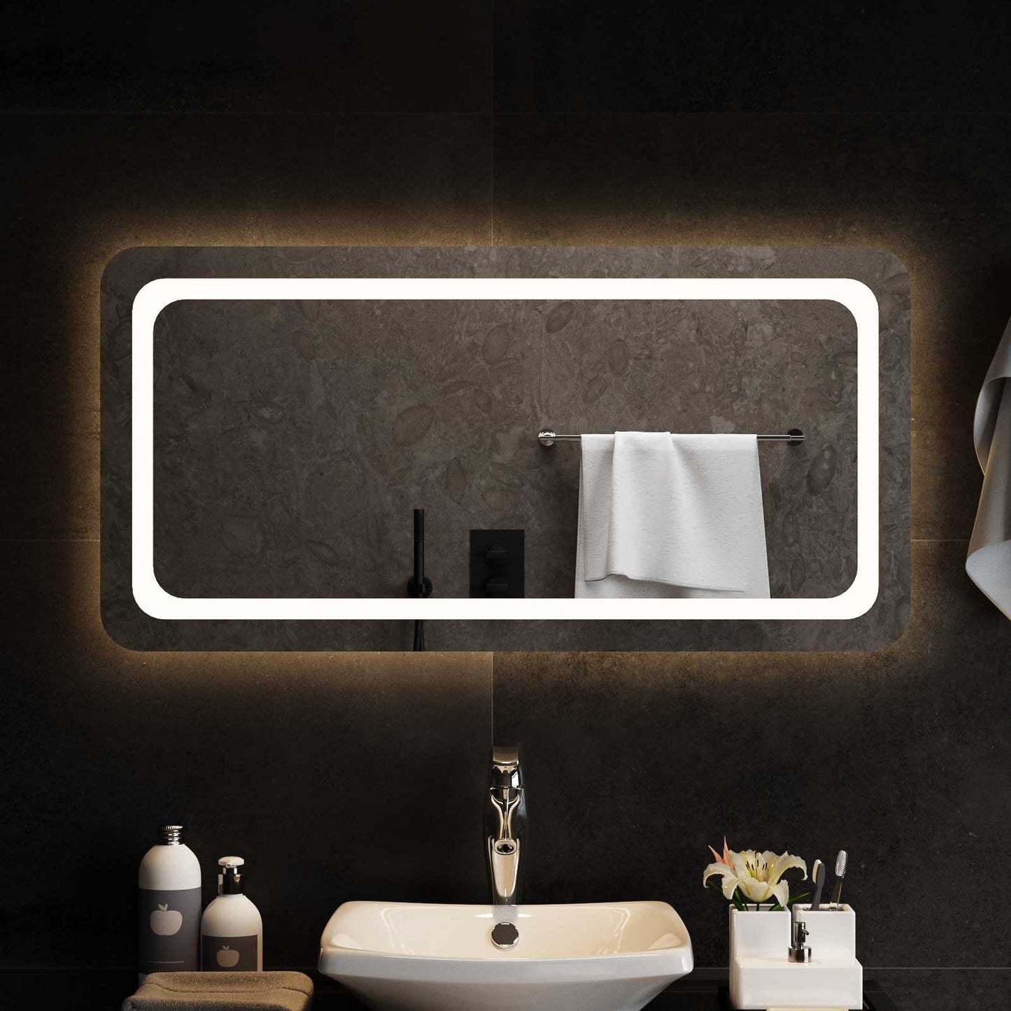 LED vonios veidrodis Skaidrus 100 x 50 cm grūdintas stiklas