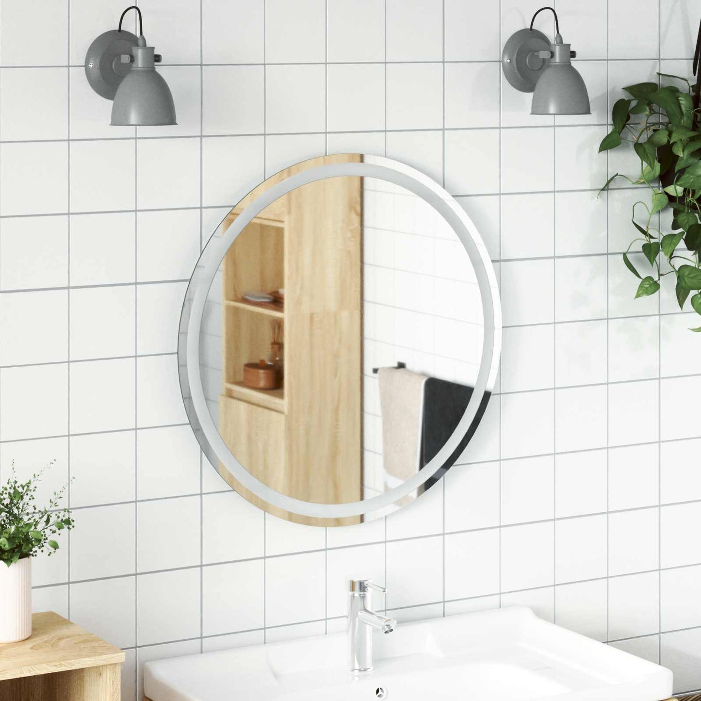 LED vonios veidrodis Skaidrus Ø 70 cm grūdintas stiklas
