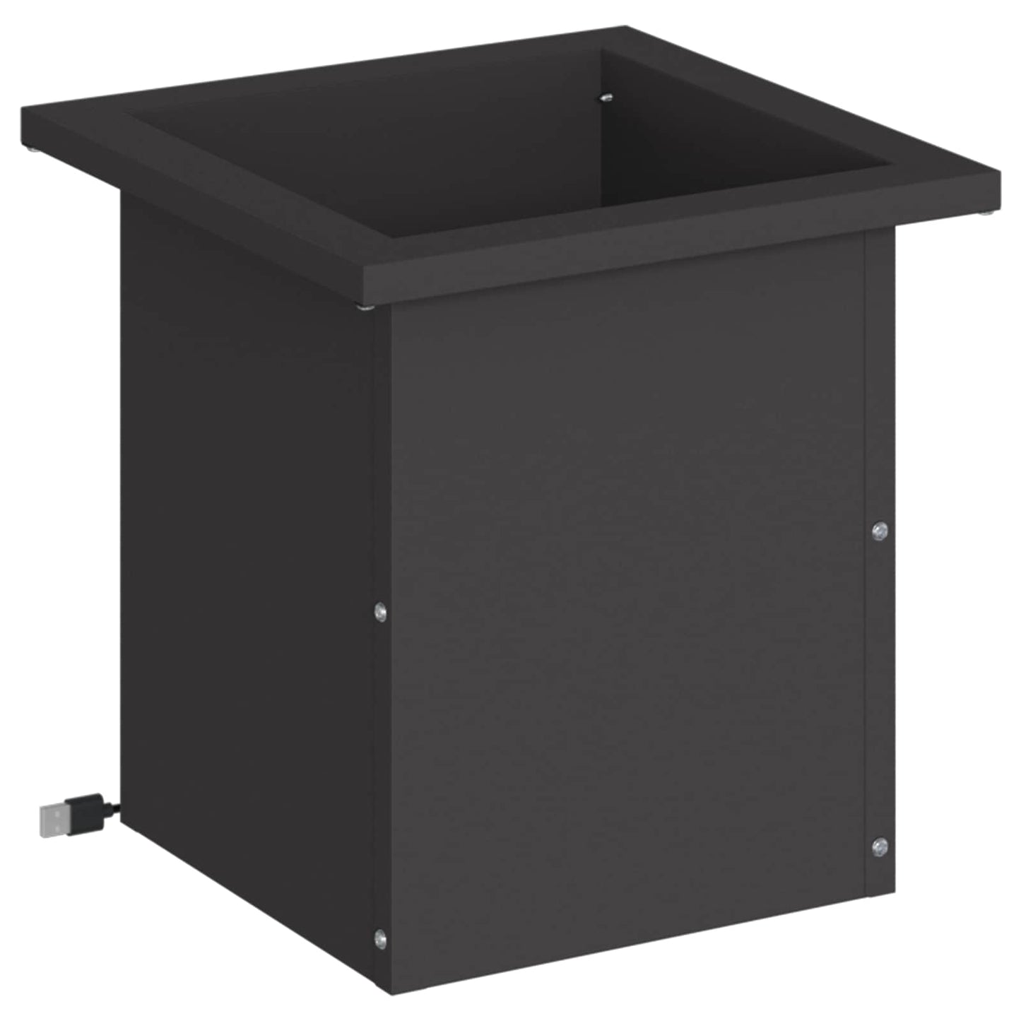 Sodo vazonas su LED Juoda 30 x 30 x 30 cm Plienas