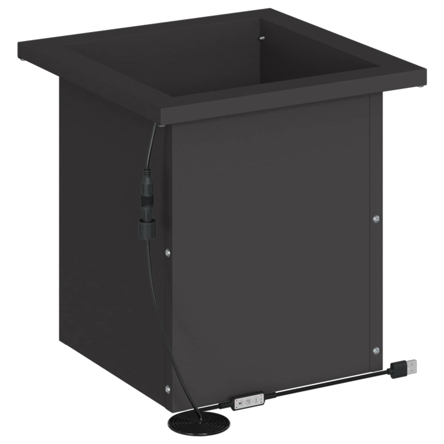 Sodo vazonas su LED Juoda 30 x 30 x 30 cm Plienas