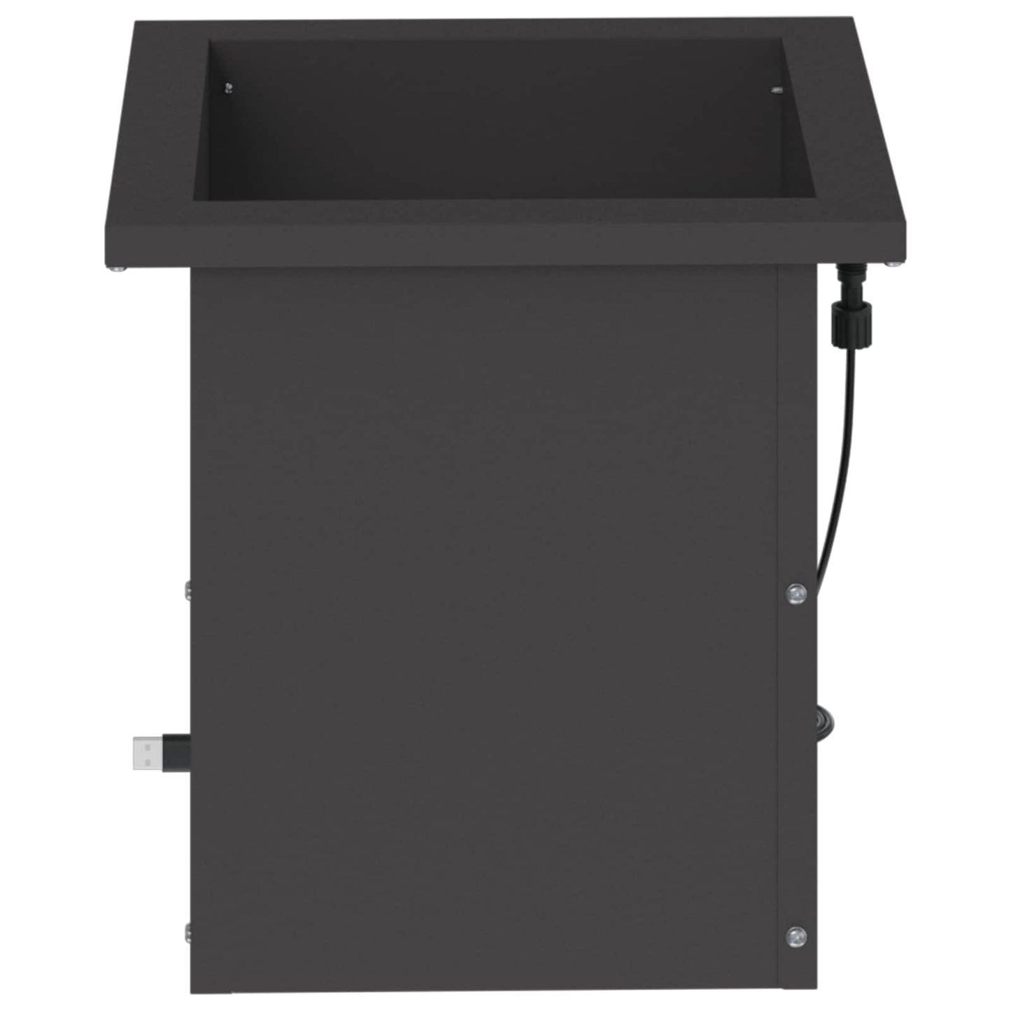 Sodo vazonas su LED Juoda 30 x 30 x 30 cm Plienas