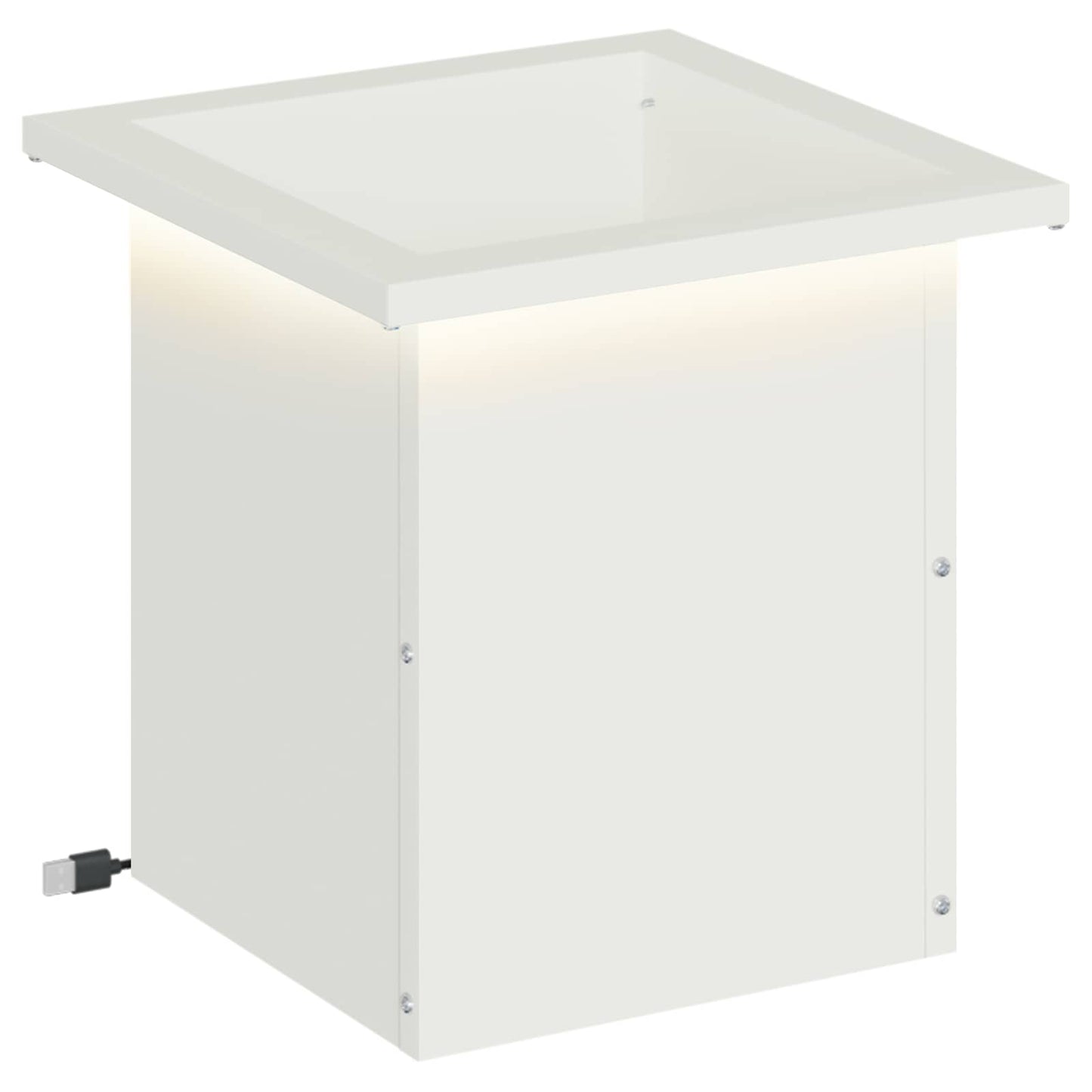 Sodo vazonas su LED Balta 30 x 30 x 30 cm Plienas