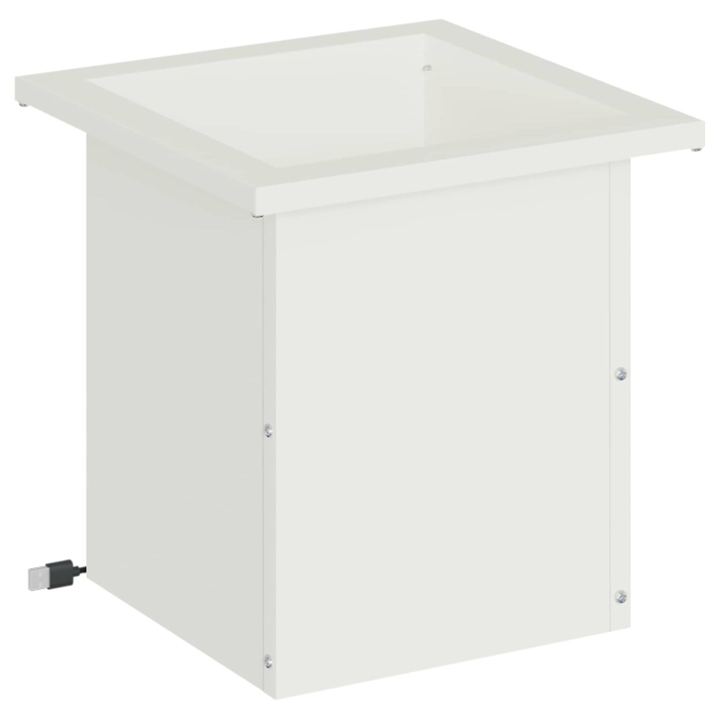 Sodo vazonas su LED Balta 30 x 30 x 30 cm Plienas