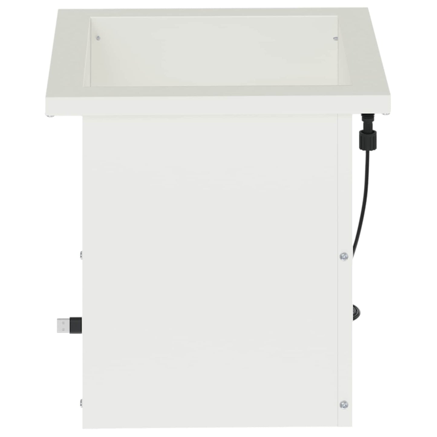 Sodo vazonas su LED 2 vnt. Balta 30 x 30 x 30 cm Plienas