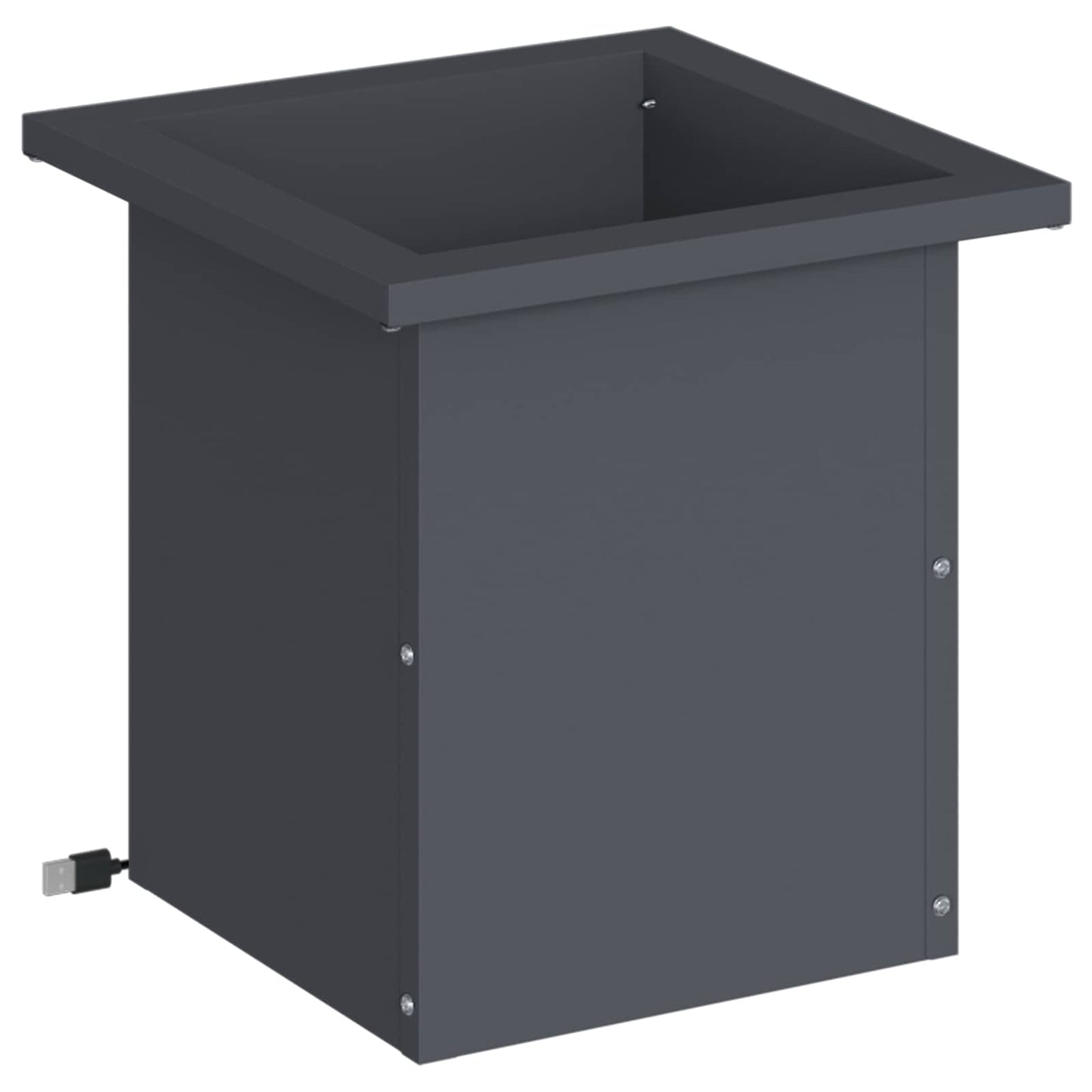 Sodo vazonas su LED Antracitas 30 x 30 x 30 cm Plienas