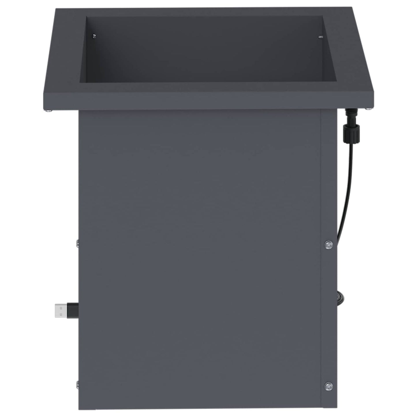 Sodo vazonas su LED 2 vnt. Antracitas 30 x 30 x 30 cm Plienas