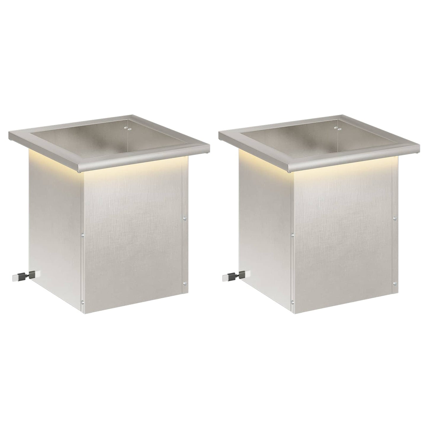 Sodo vazonas su LED 2 vnt. Sidabrinė 30 x 30 x 30 cm
