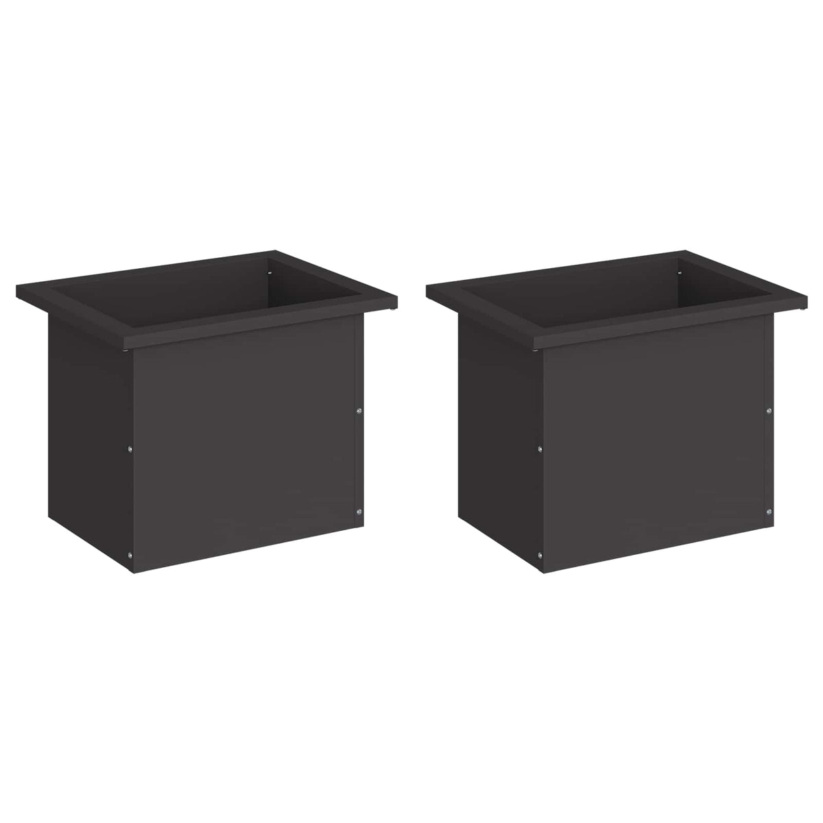 Sodo vazonas su LED 2 vnt. Juoda 30 x 40 x 30 cm Plienas