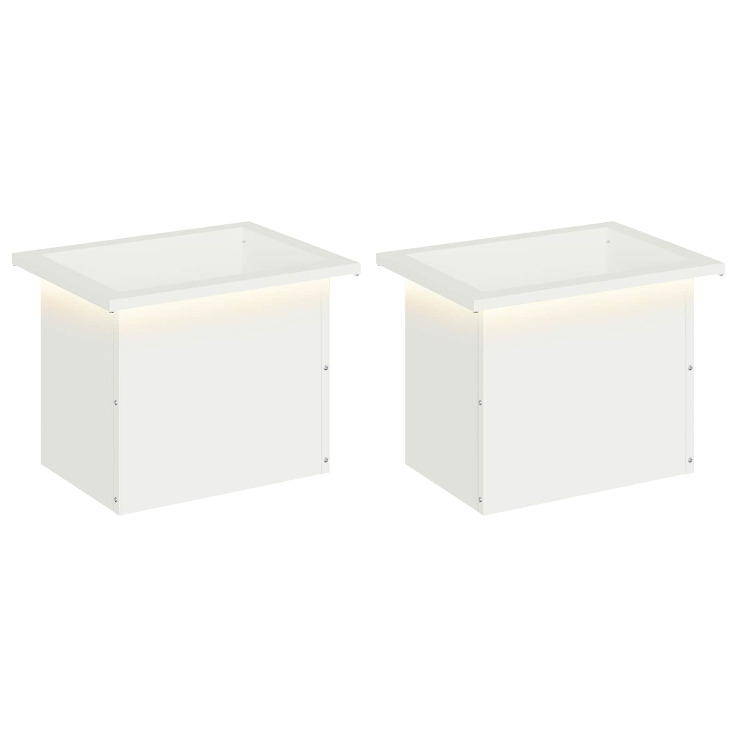 Sodo vazonas su LED 2 vnt. Balta 30 x 40 x 30 cm Plienas