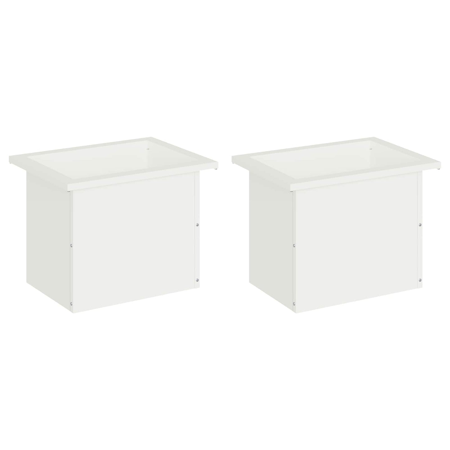 Sodo vazonas su LED 2 vnt. Balta 30 x 40 x 30 cm Plienas