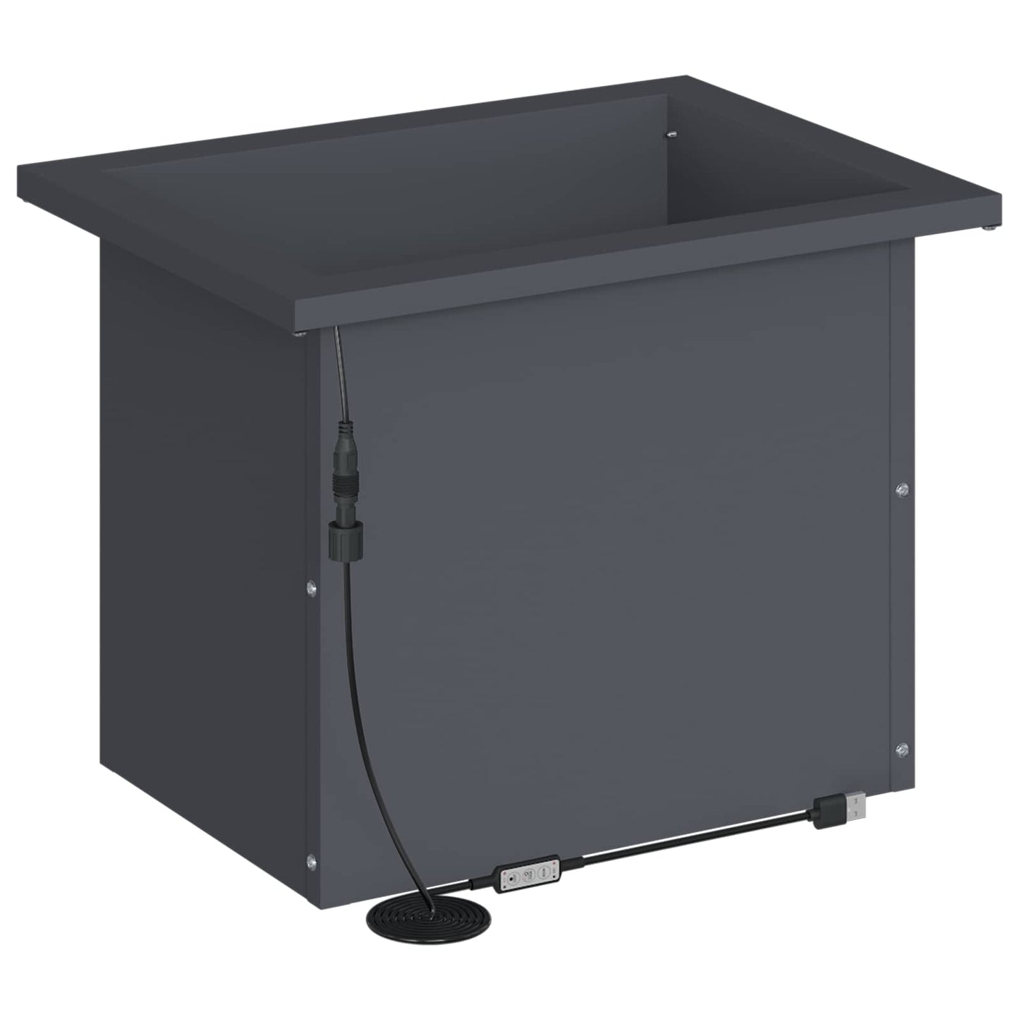 Sodo vazonas su LED Antracitas 30 x 40 x 30 cm Plienas