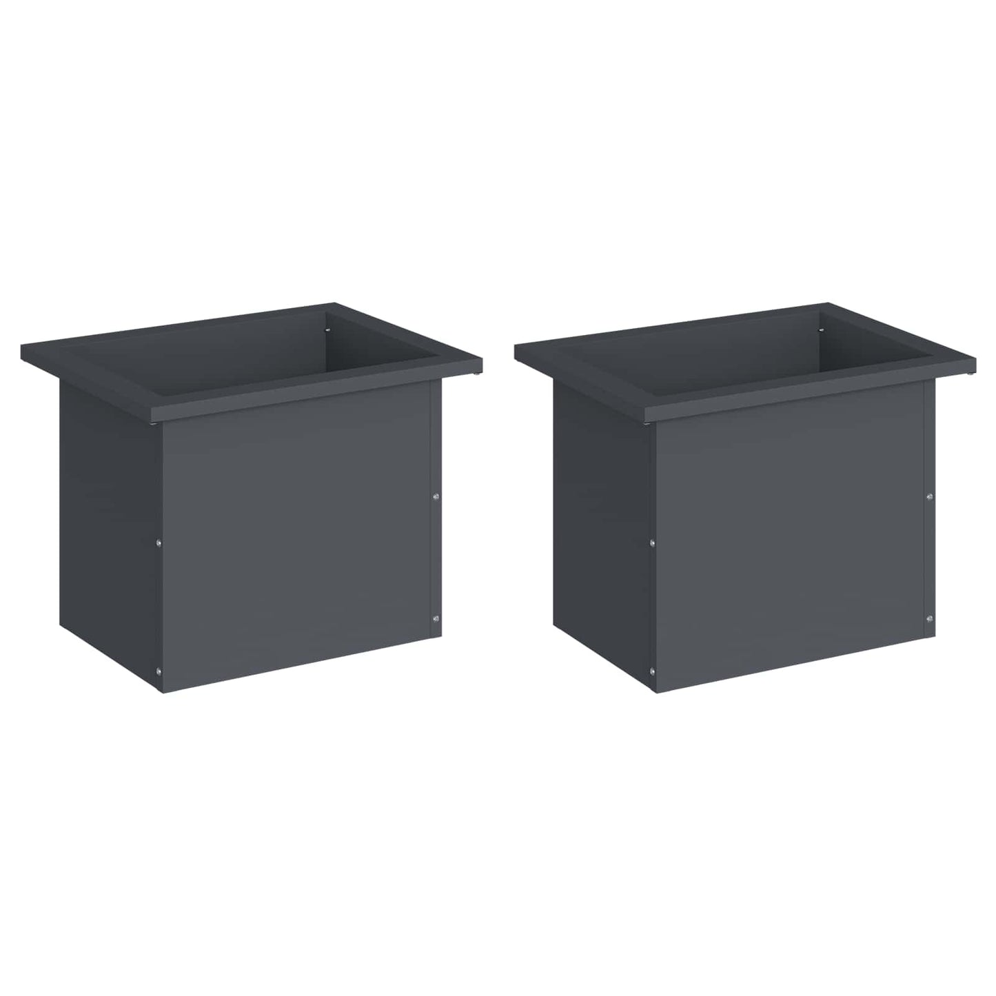 Sodo vazonas su LED 2 vnt. Antracitas 30 x 40 x 30 cm Plienas