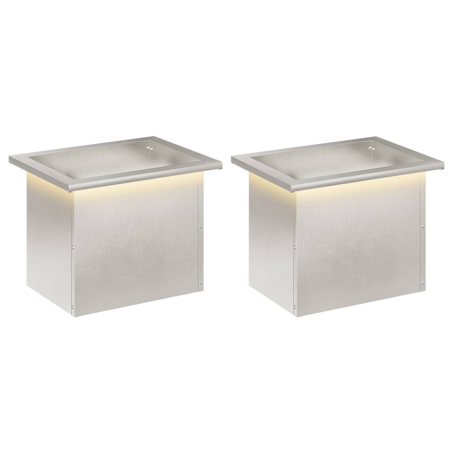 Sodo vazonas su LED 2 vnt. Sidabrinė 30 x 40 x 30 cm