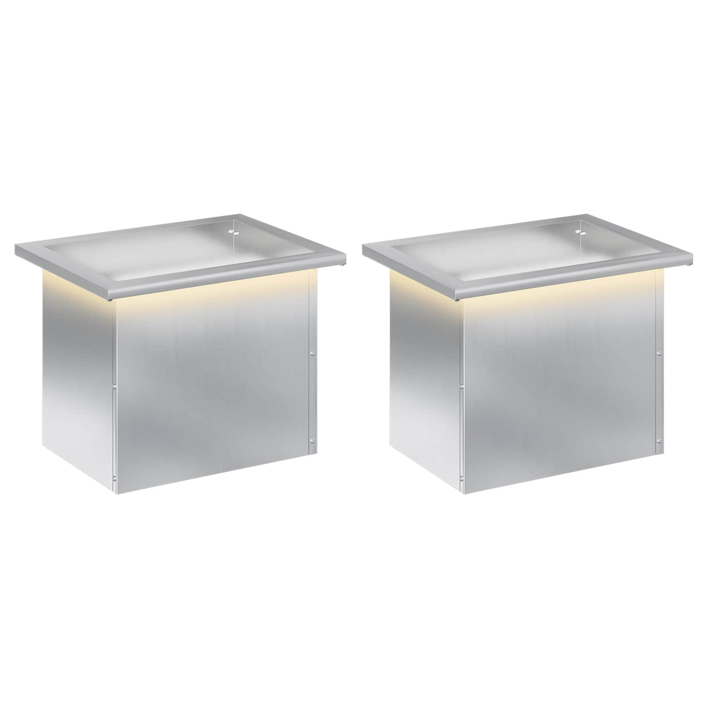 Sodo vazonas su LED 2 vnt. Sidabrinė 30 x 40 x 30 cm