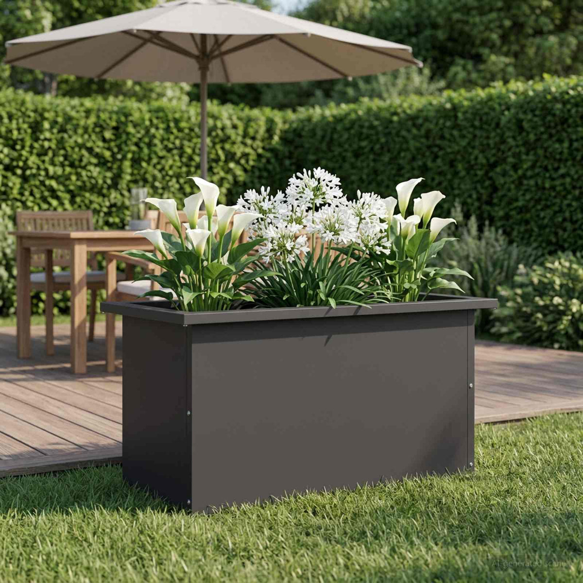 Sodo vazonas su LED Juoda 30 x 60 x 30 cm Plienas