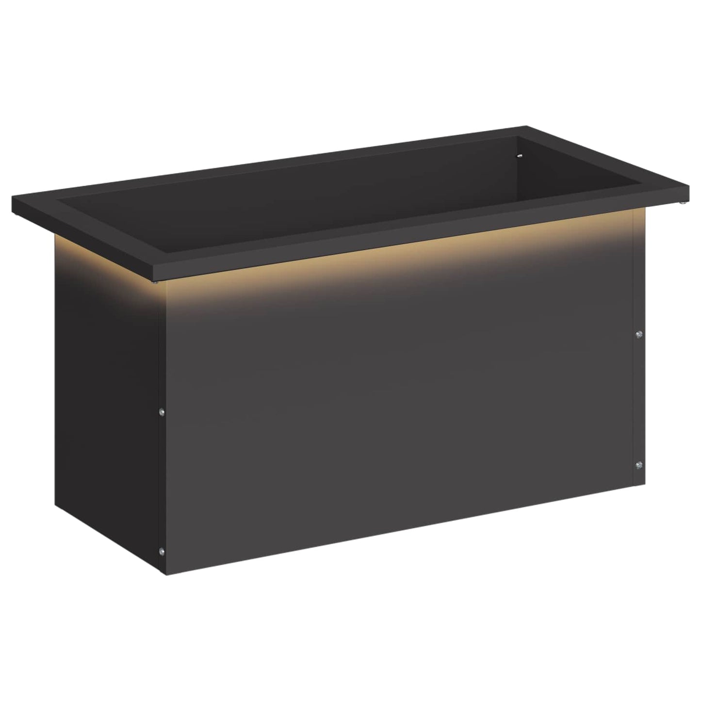 Sodo vazonas su LED Juoda 30 x 60 x 30 cm Plienas