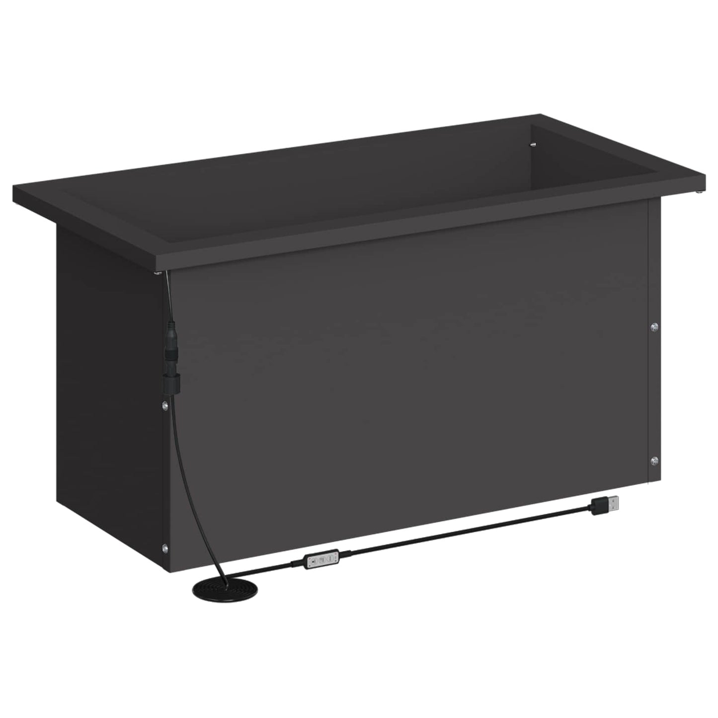 Sodo vazonas su LED Juoda 30 x 60 x 30 cm Plienas
