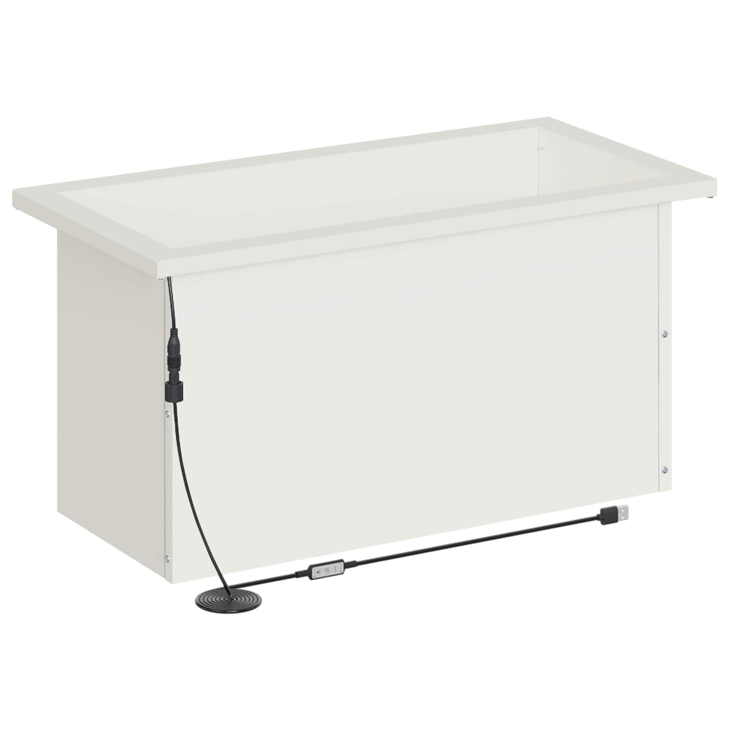 Sodo vazonas su LED Balta 30 x 60 x 30 cm Plienas