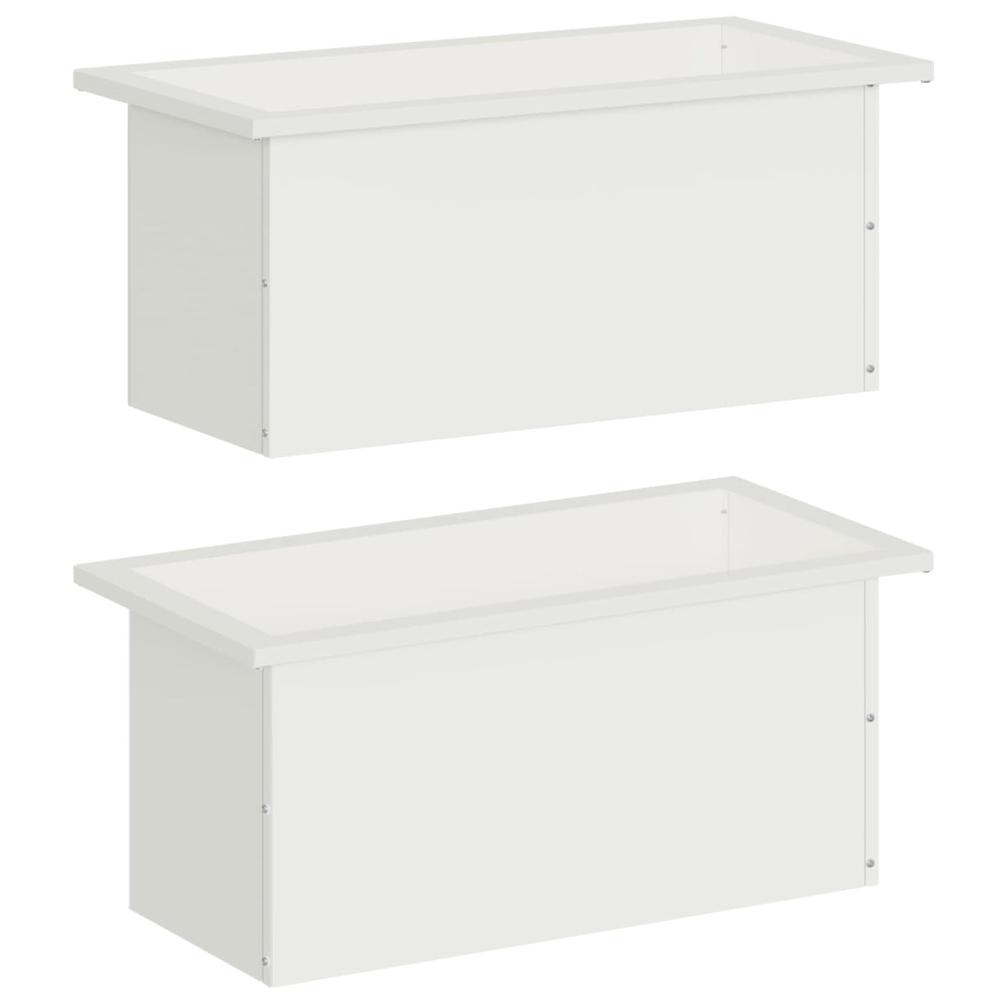 Sodo vazonas su LED 2 vnt. Balta 30 x 60 x 30 cm Plienas