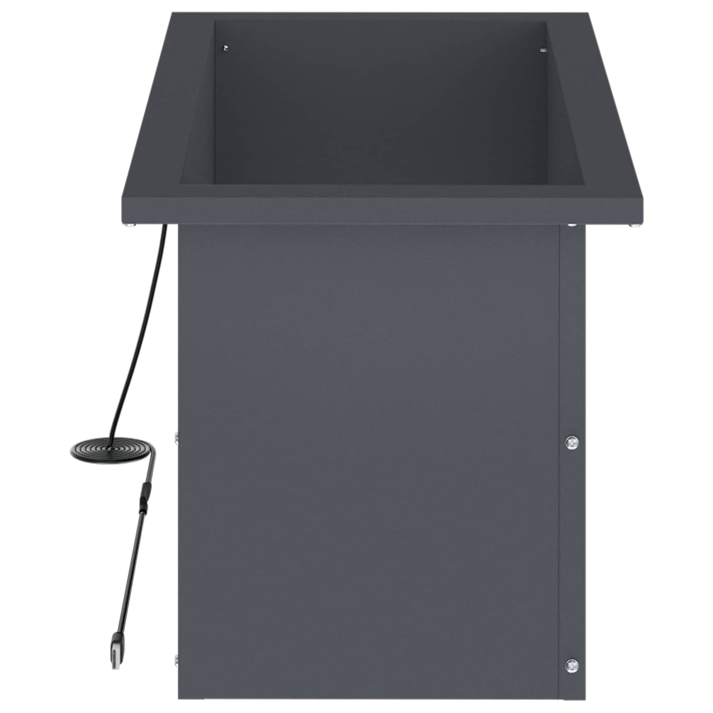 Sodo vazonas su LED Antracitas 30 x 60 x 30 cm Plienas