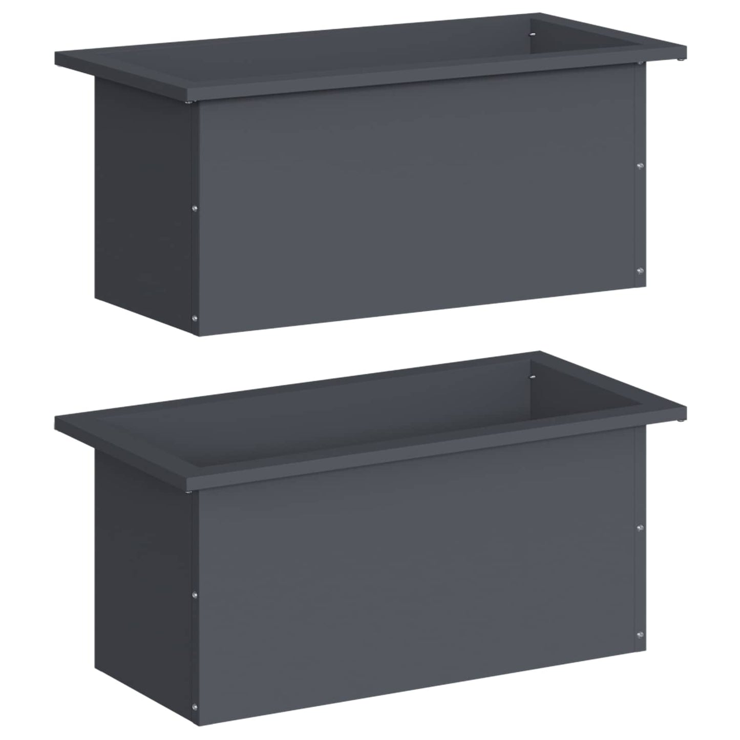 Sodo vazonas su LED 2 vnt. Antracitas 30 x 60 x 30 cm Plienas