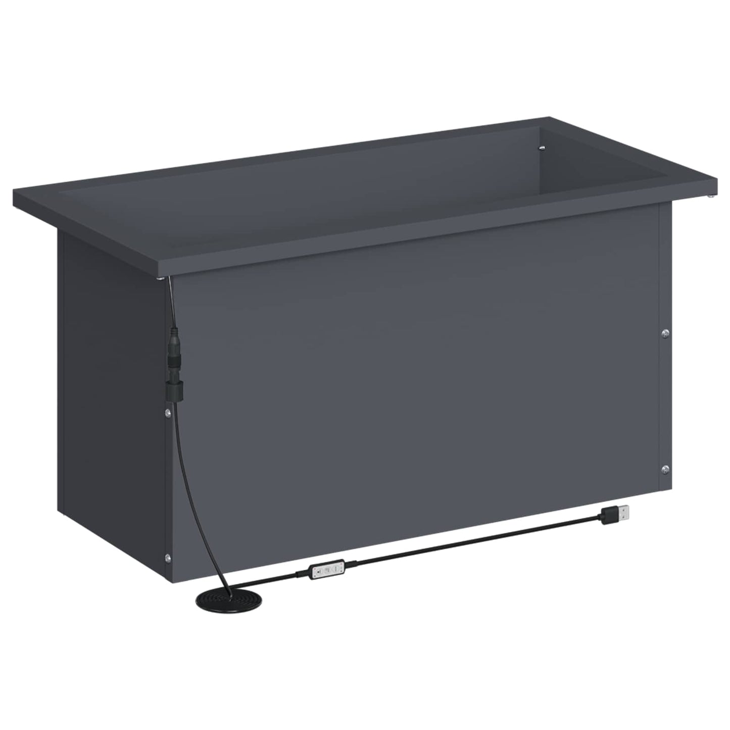 Sodo vazonas su LED 2 vnt. Antracitas 30 x 60 x 30 cm Plienas