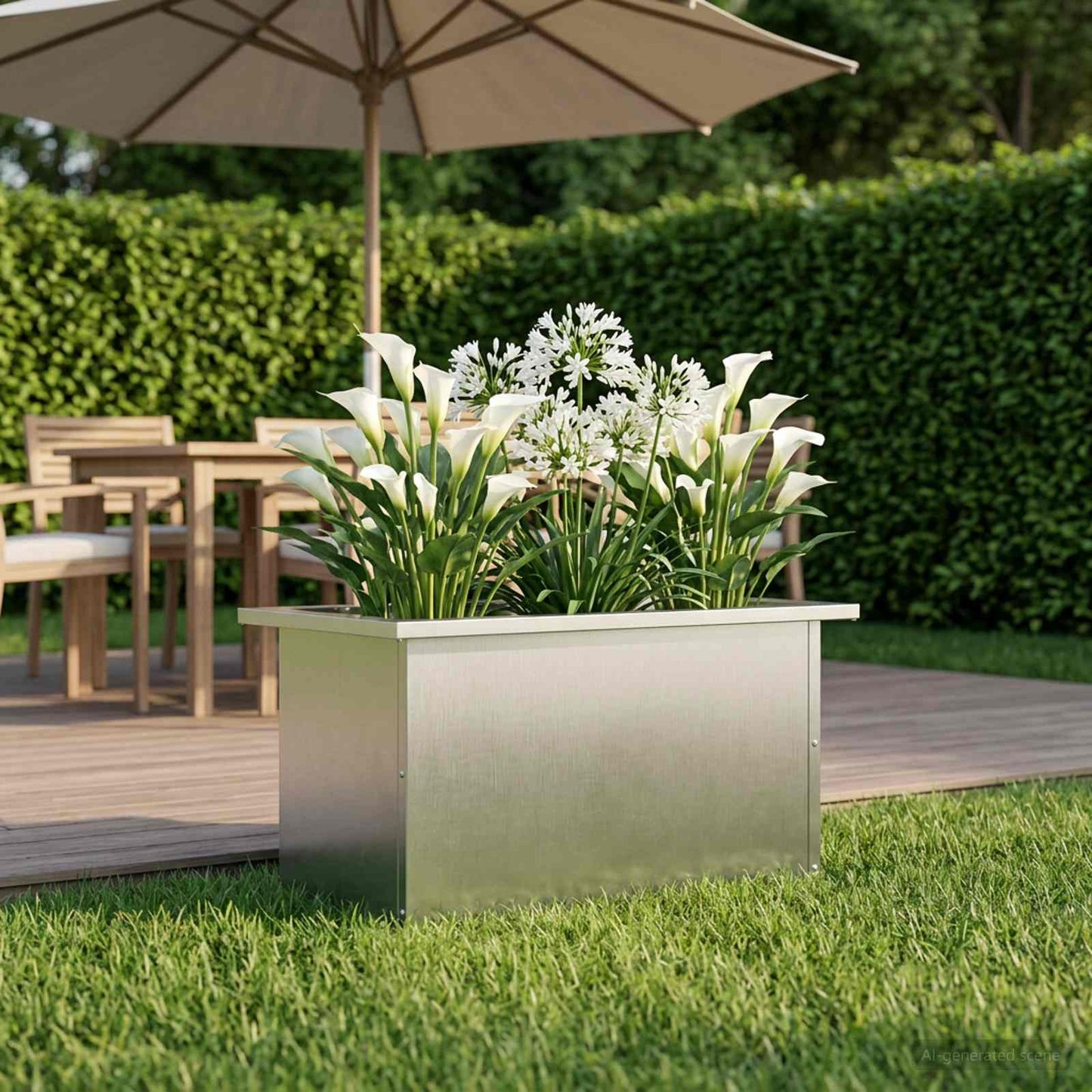 Sodo vazonas su LED Sidabrinė 30 x 60 x 30 cm