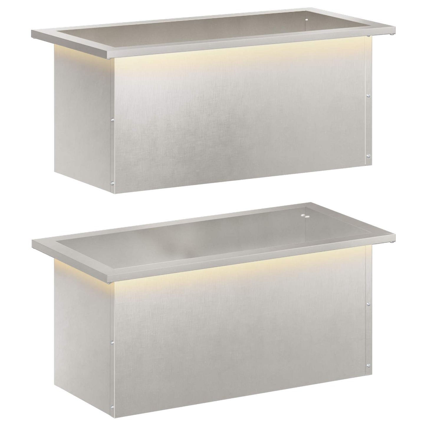 Sodo vazonas su LED 2 vnt. Sidabrinė 30 x 60 x 30 cm