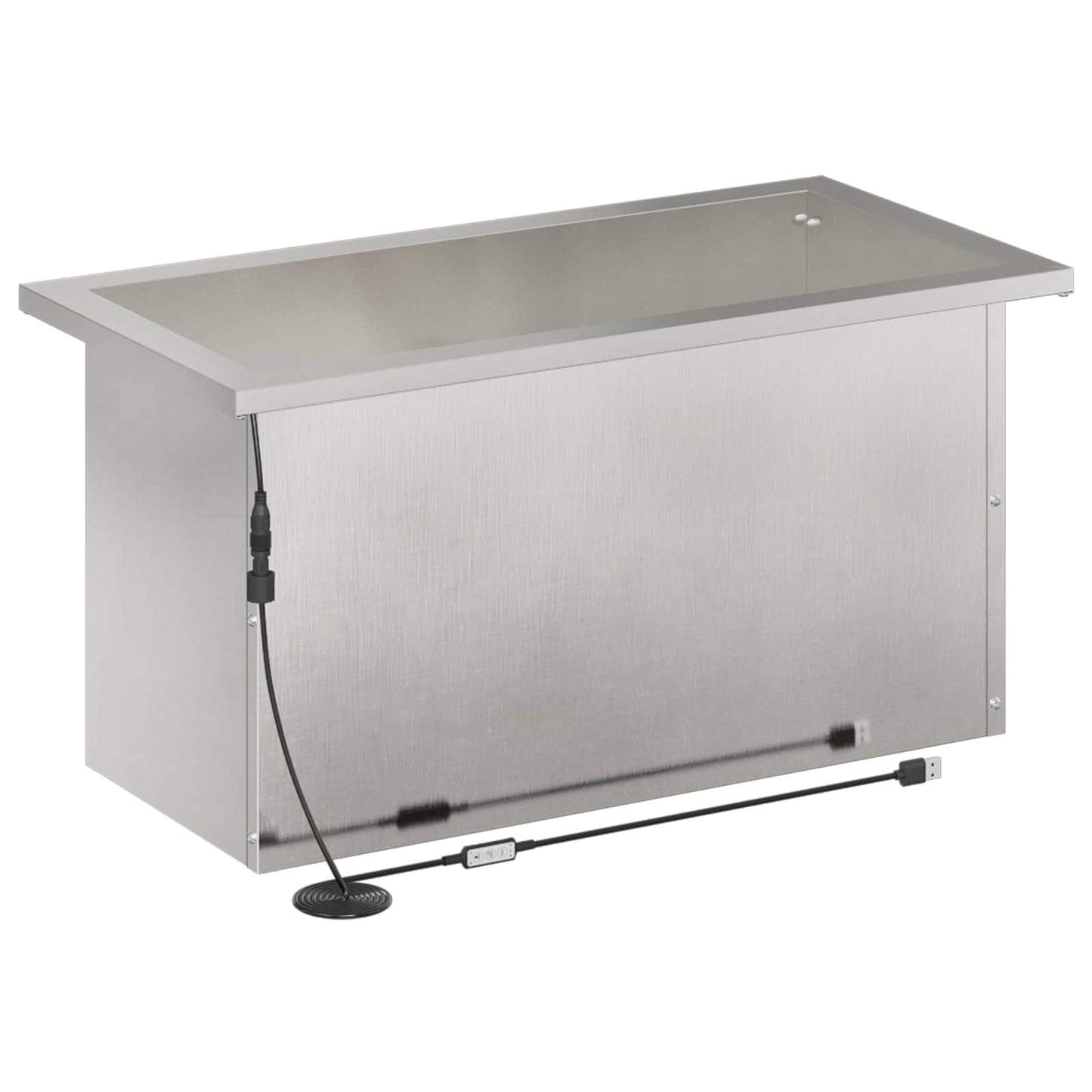 Sodo vazonas su LED 2 vnt. Sidabrinė 30 x 60 x 30 cm