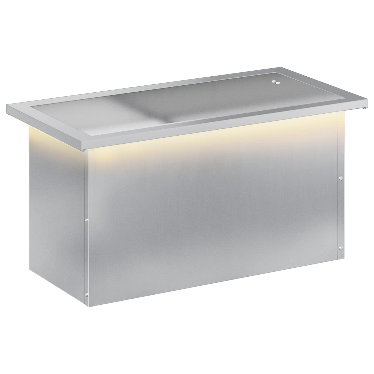 Sodo vazonas su LED Sidabrinė 30 x 60 x 30 cm