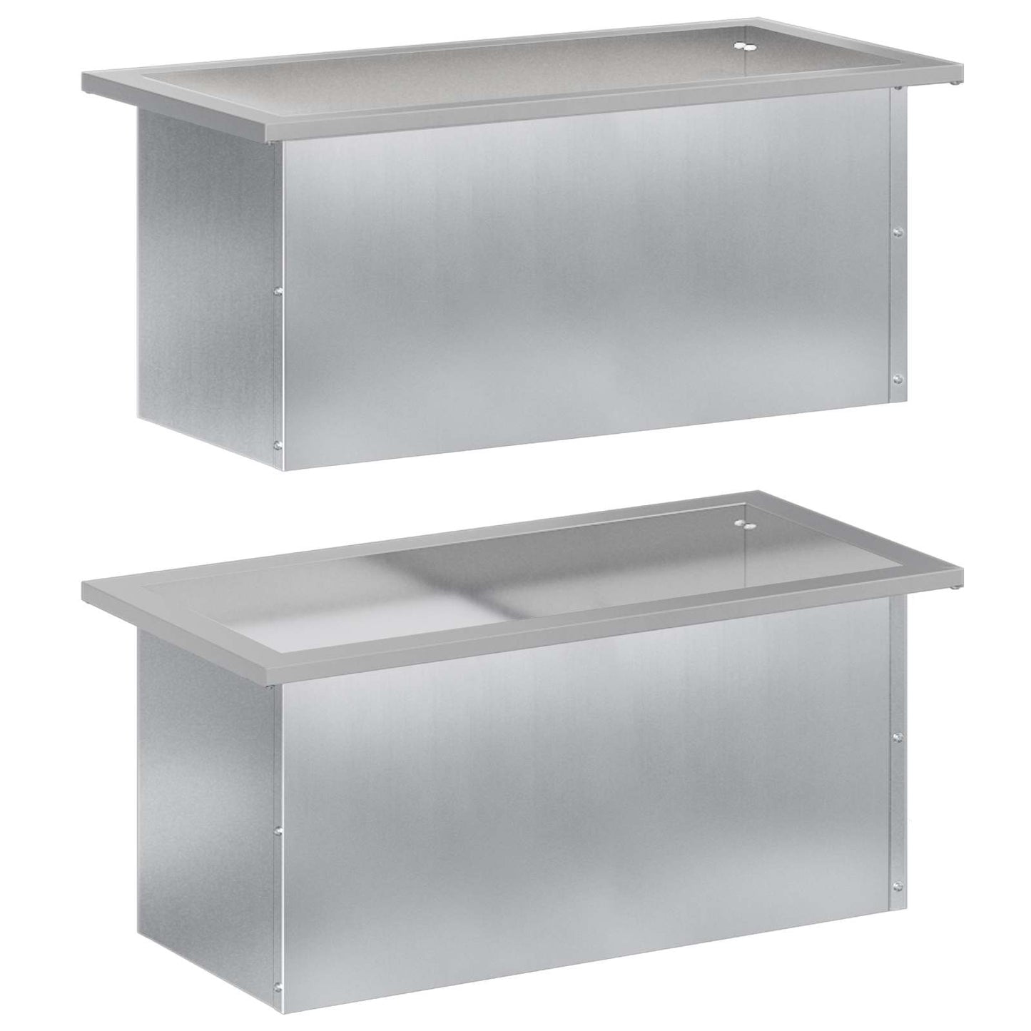 Sodo vazonas su LED 2 vnt. Sidabrinė 30 x 60 x 30 cm