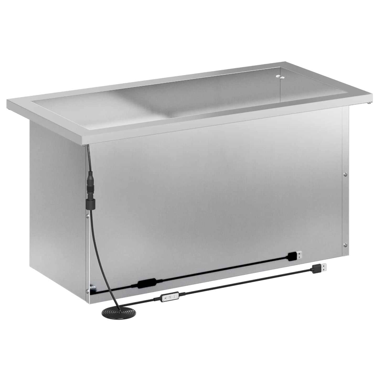 Sodo vazonas su LED 2 vnt. Sidabrinė 30 x 60 x 30 cm
