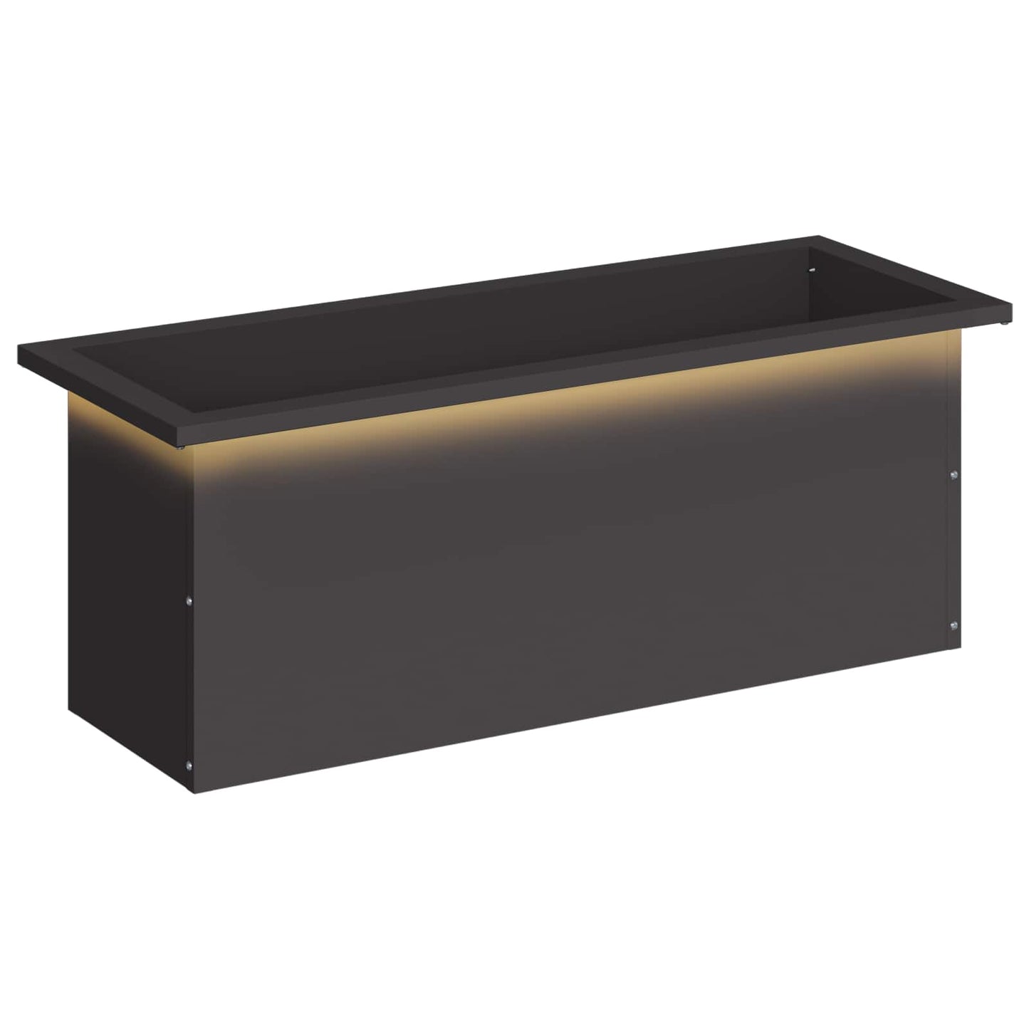 Sodo vazonas su LED Juoda 30 x 80 x 30 cm Plienas
