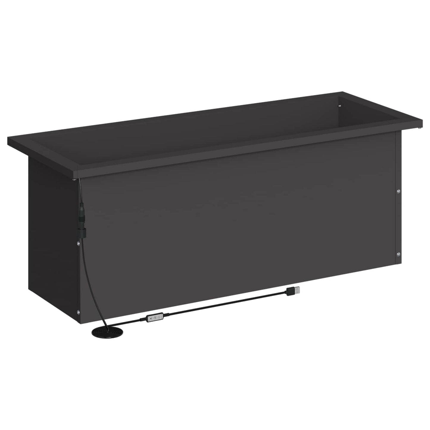 Sodo vazonas su LED Juoda 30 x 80 x 30 cm Plienas