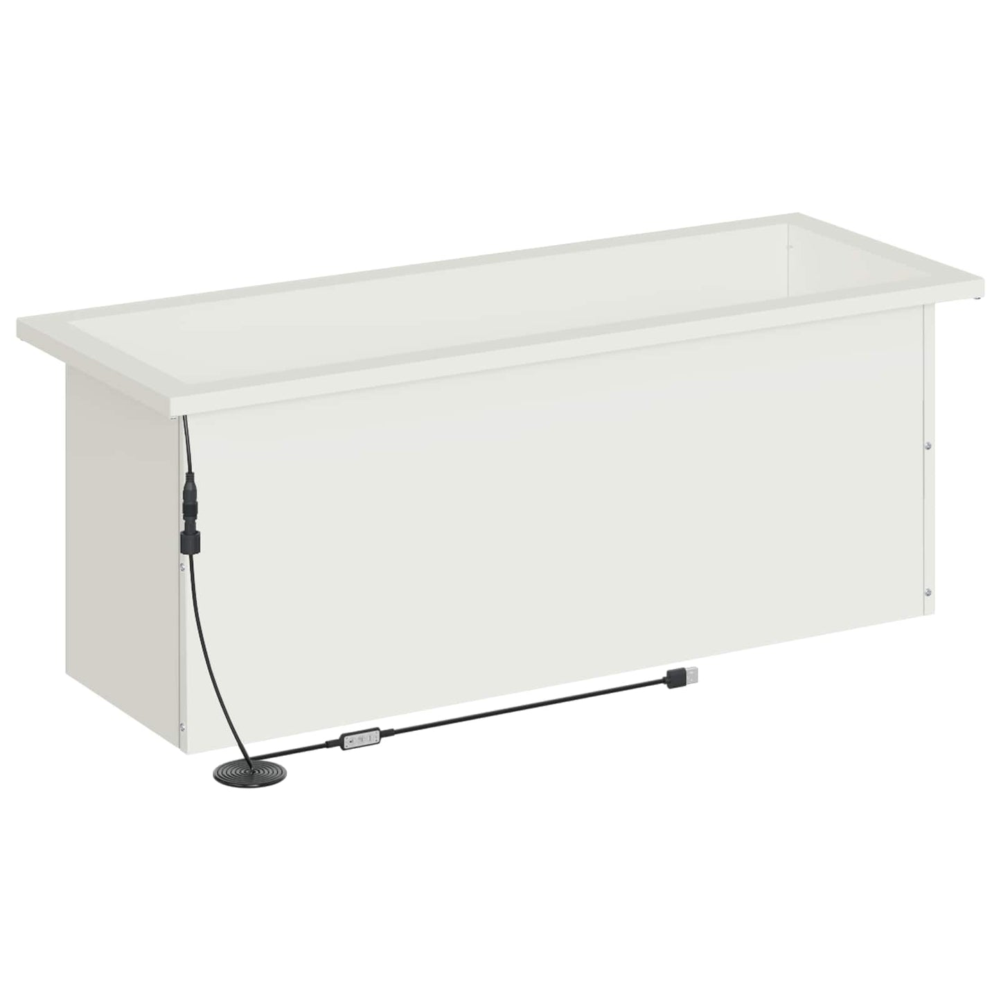 Sodo vazonas su LED Balta 30 x 80 x 30 cm Plienas
