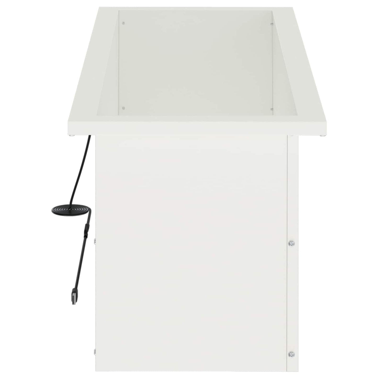 Sodo vazonas su LED Balta 30 x 80 x 30 cm Plienas