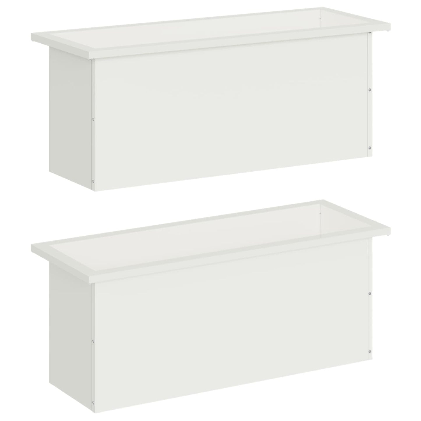 Sodo vazonas su LED 2 vnt. Balta 30 x 80 x 30 cm Plienas