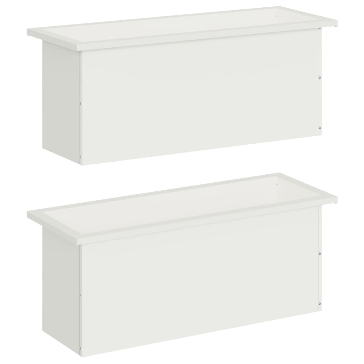 Sodo vazonas su LED 2 vnt. Balta 30 x 80 x 30 cm Plienas