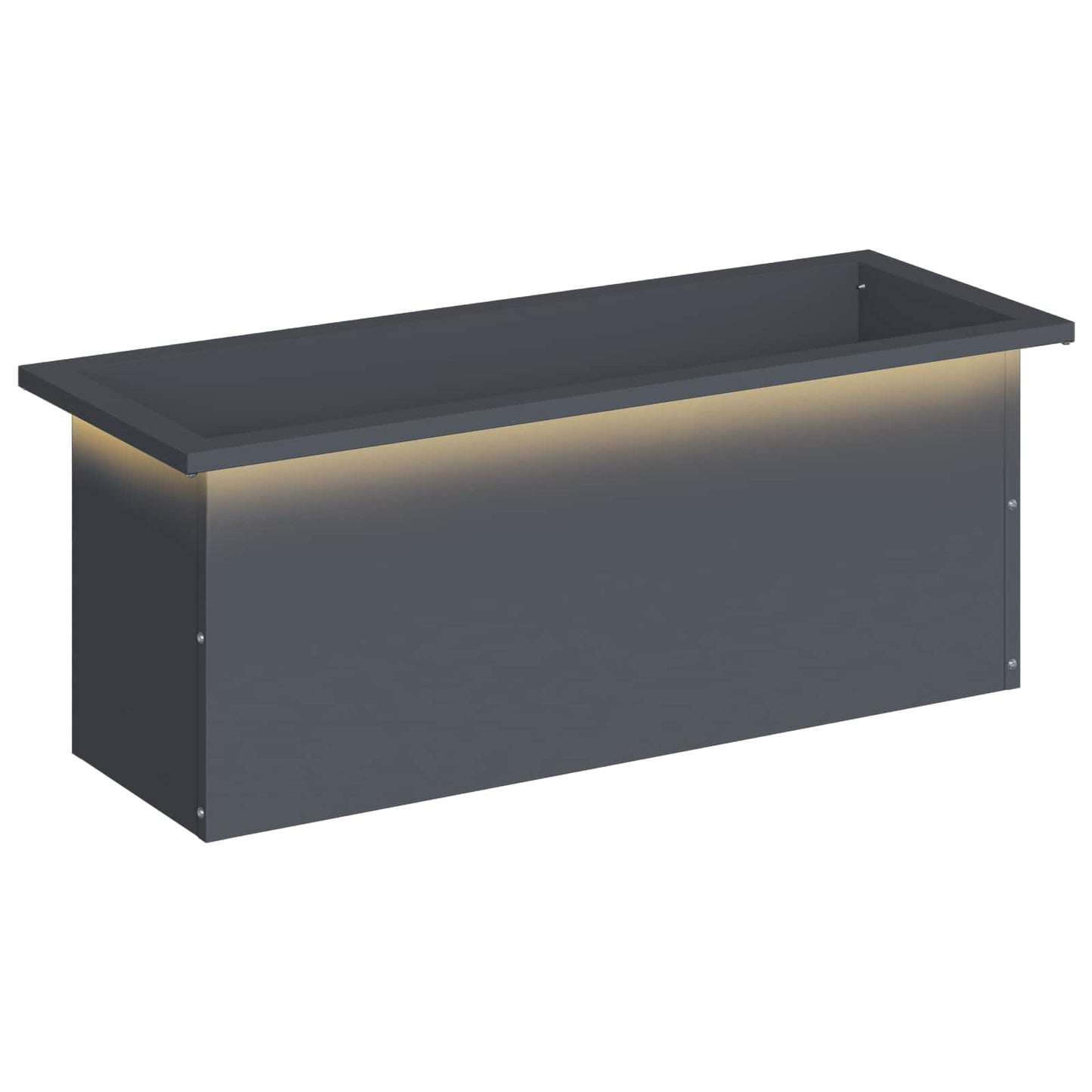 Sodo vazonas su LED Antracitas 30 x 80 x 30 cm Plienas