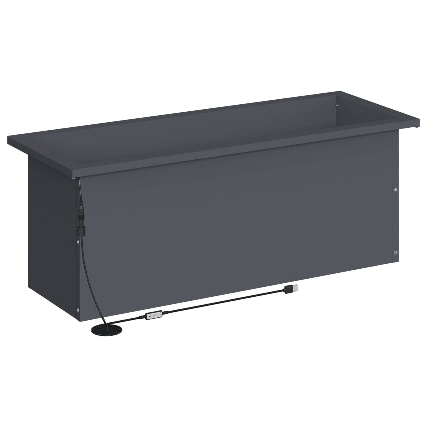 Sodo vazonas su LED Antracitas 30 x 80 x 30 cm Plienas