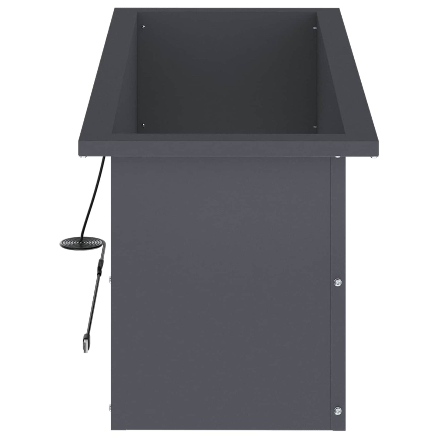 Sodo vazonas su LED Antracitas 30 x 80 x 30 cm Plienas