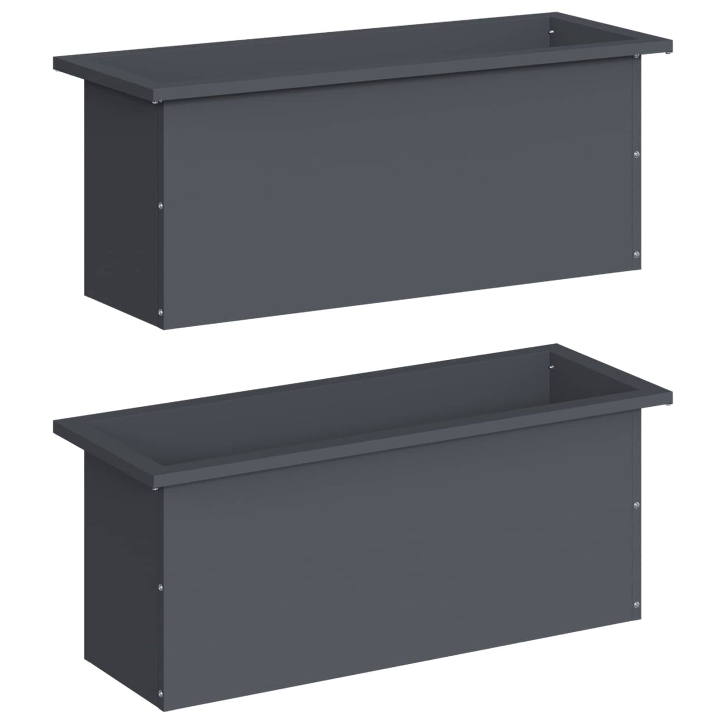 Sodo vazonas su LED 2 vnt. Antracitas 30 x 80 x 30 cm Plienas
