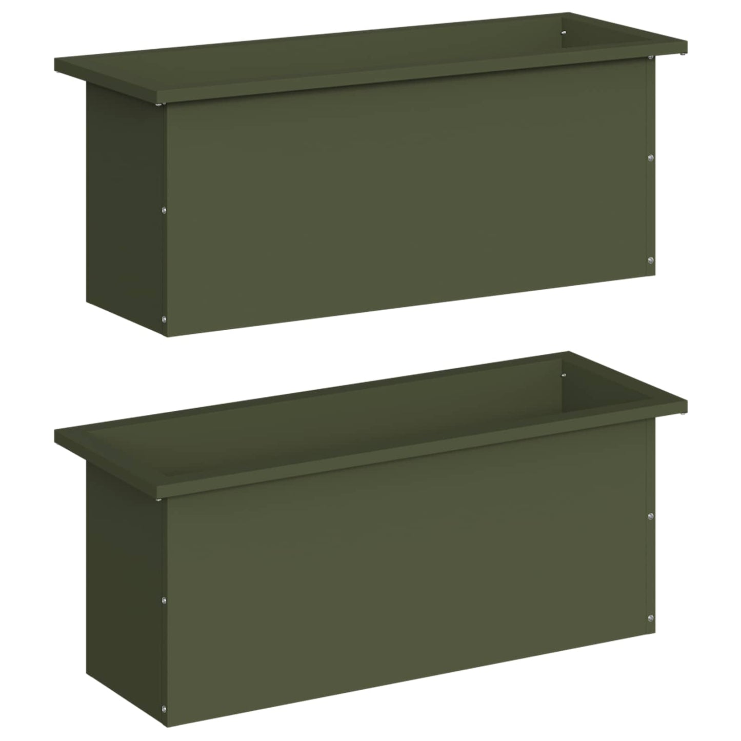 Sodo vazonas su LED 2 vnt. Alyvuogių žalia 30 x 80 x 30 cm