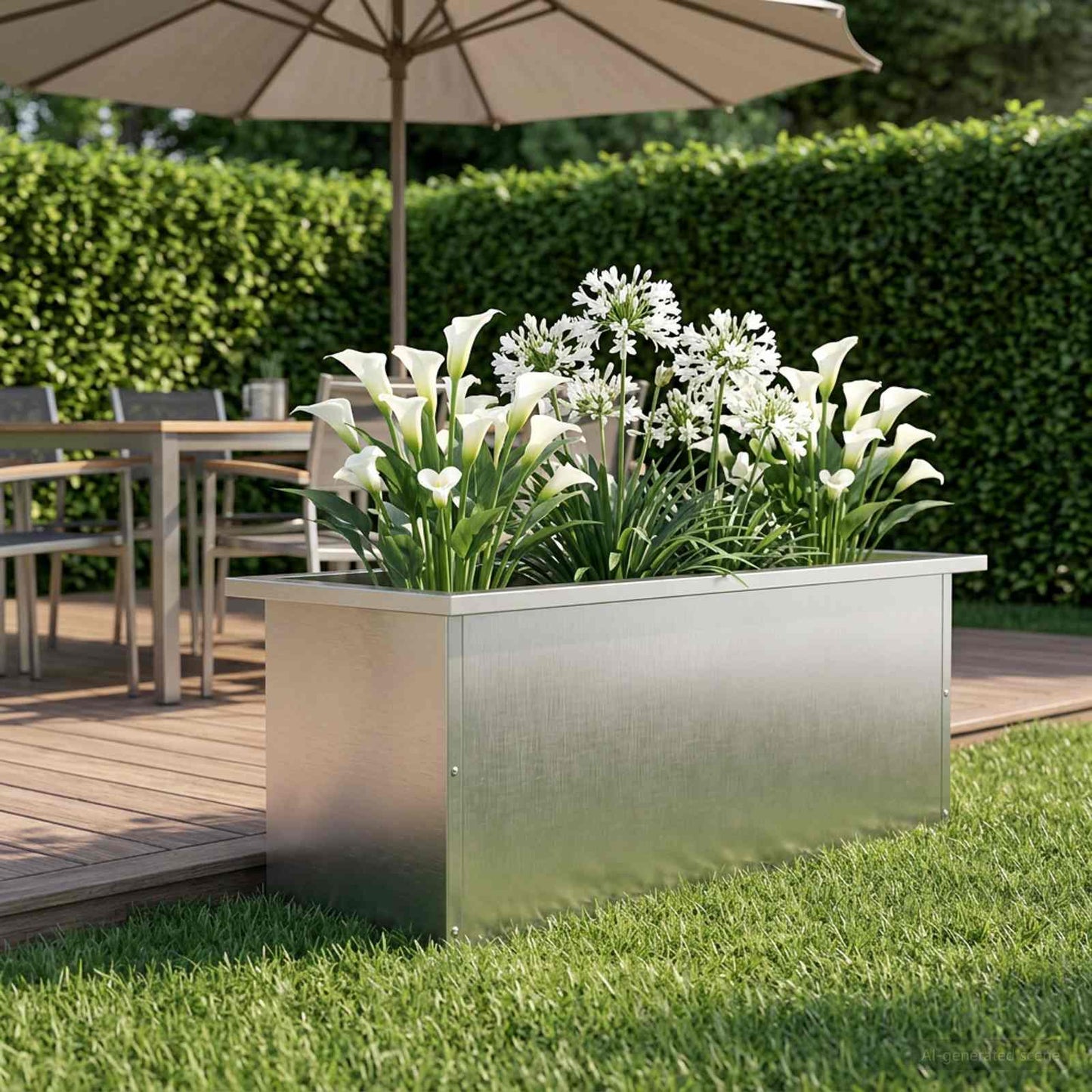 Sodo vazonas su LED Sidabrinė 30 x 80 x 30 cm