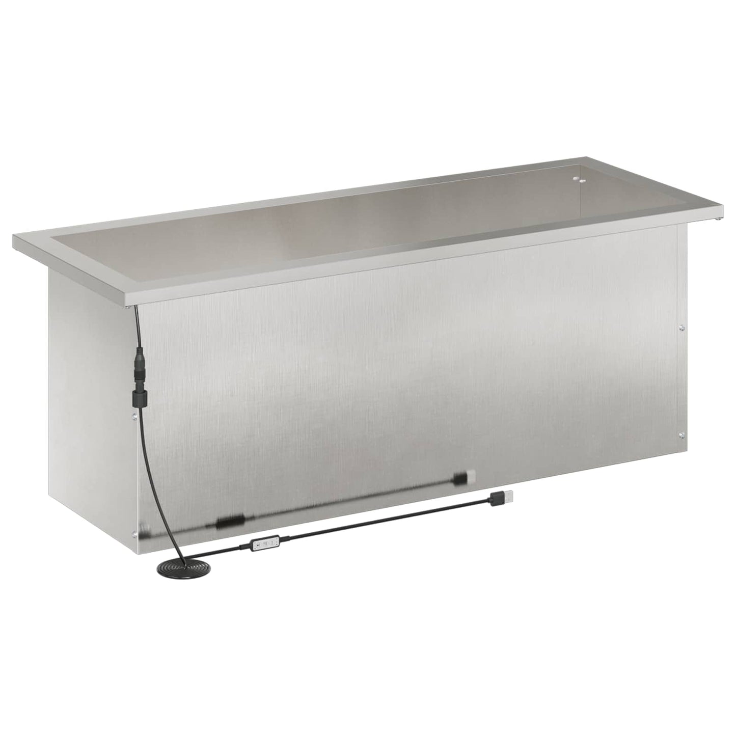 Sodo vazonas su LED Sidabrinė 30 x 80 x 30 cm