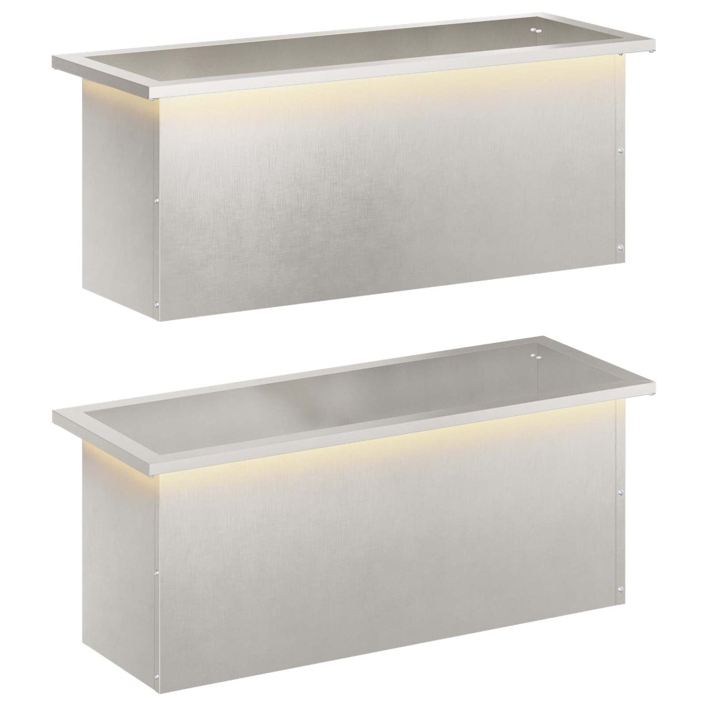 Sodo vazonas su LED 2 vnt. Sidabrinė 30 x 80 x 30 cm