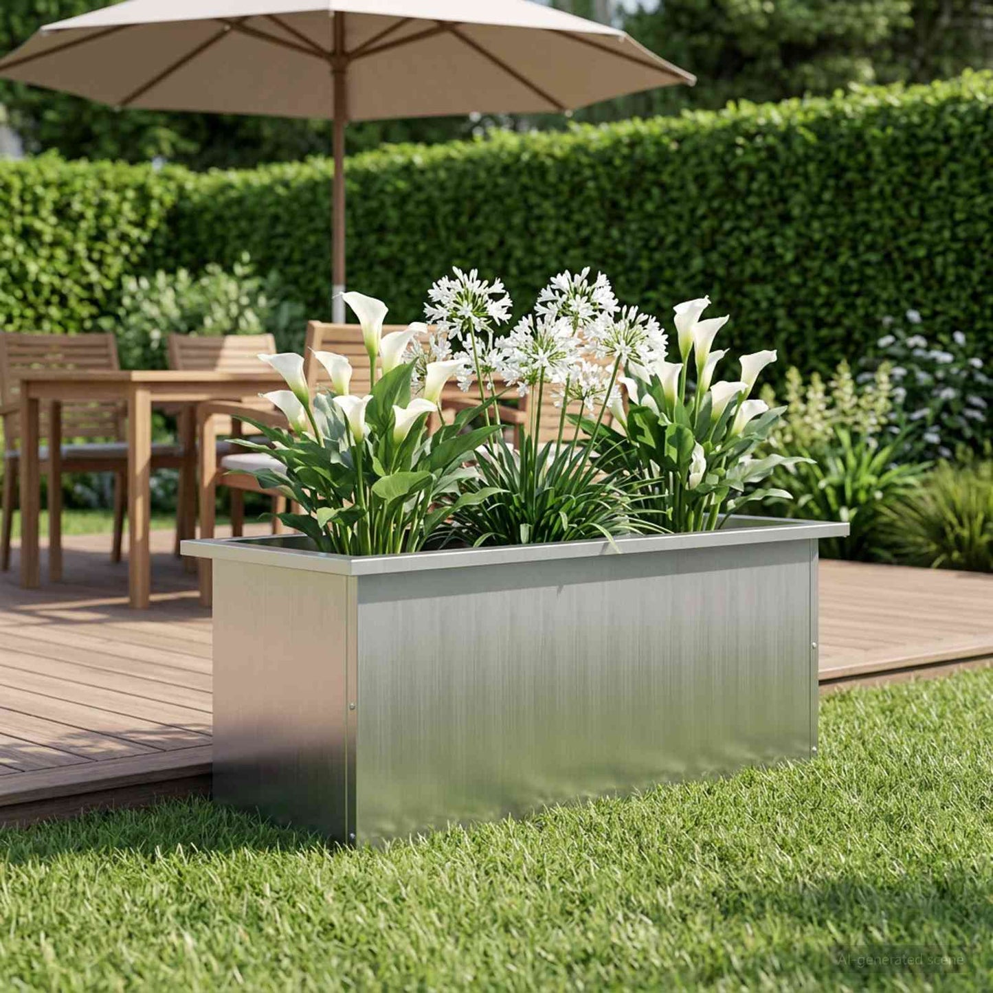 Sodo vazonas su LED Sidabrinė 30 x 80 x 30 cm