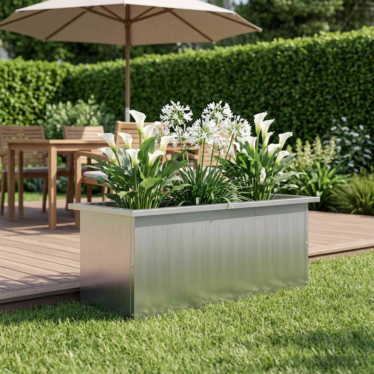 Sodo vazonas su LED Sidabrinė 30 x 80 x 30 cm